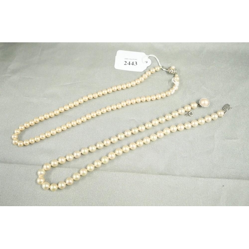 2443 - Two Simulated Pearl Necklaces.