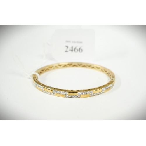 2466 - 9k Gold Bracelet Inset with Simulated Diamonds - 14.5gms