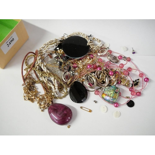 2490 - Box - Assorted Costume Jewellery.