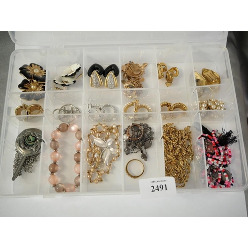 2491 - Box - Assorted Costume Jewellery.