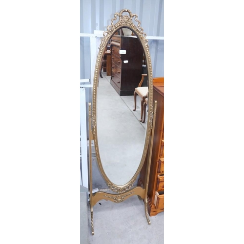 3001 - Gilded Cheval Mirror