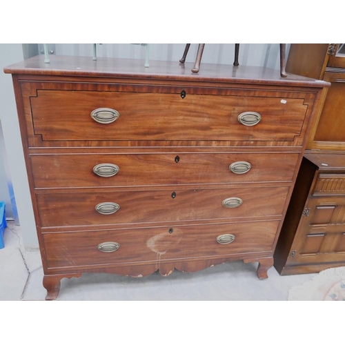 3011 - Victorian Mahogany 4 Drawer Chest