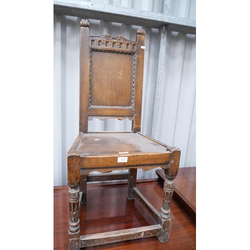 3023 - Carved Oak Joint Hall Chair