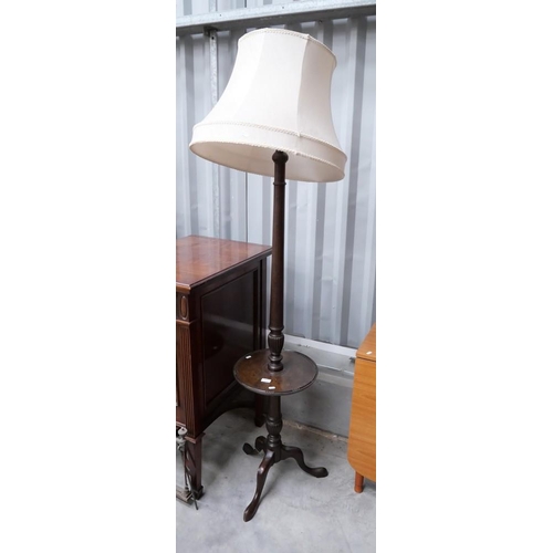 3025 - Mahogany Pedestal Standard Lamp