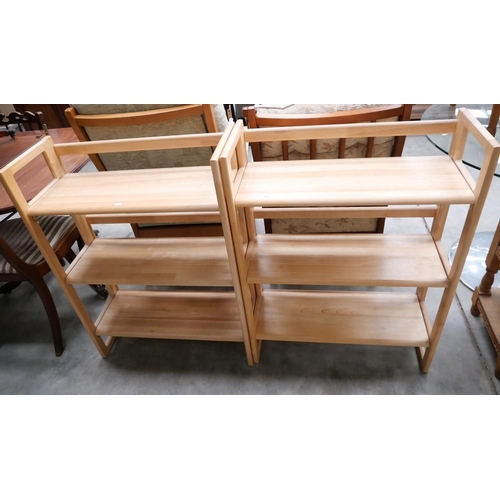 3032 - Pair of Beech Folding Bookcases