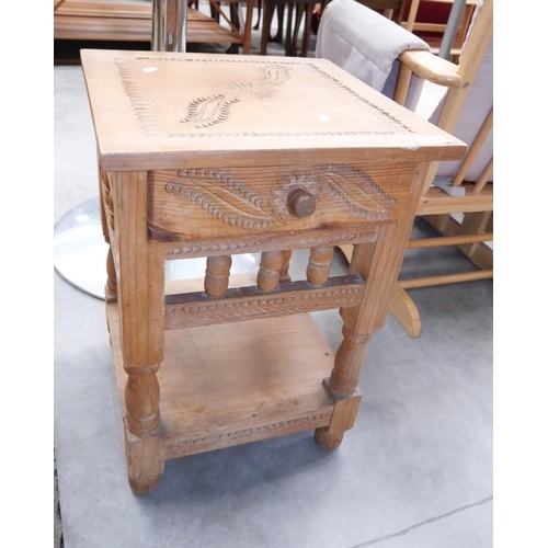 3034 - Carved Pine Bedside