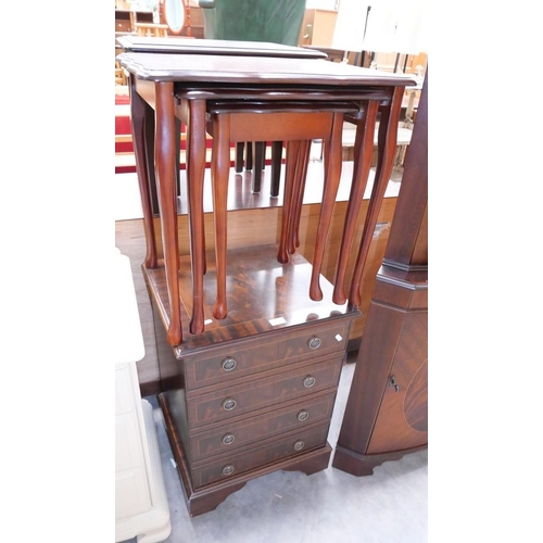 3038 - Mahogany Nest Of Tables & Stereo Cabinet