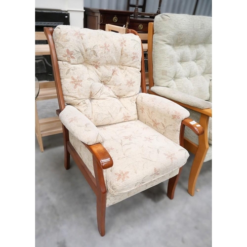 3060 - Floral Fabric Upholstered Armchair