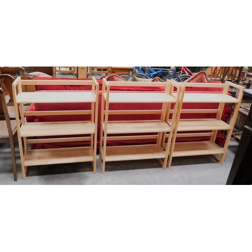 3068 - 3 Beech Folding Bookcases