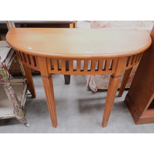 3071 - Teak Half Moon Table