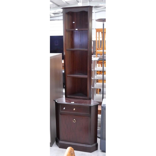 3080 - Stag Mahogany Corner Cabinet