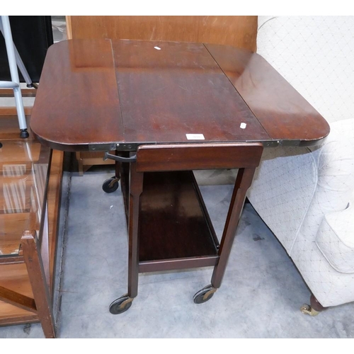 3098 - Mahogany Drop Leaf Trolley