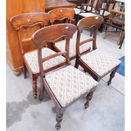 3120 - Set of 4 Victorian Spoon Back Dining Chairs