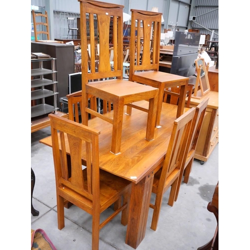 3123 - Hardwood Dining Table & 8 Chairs