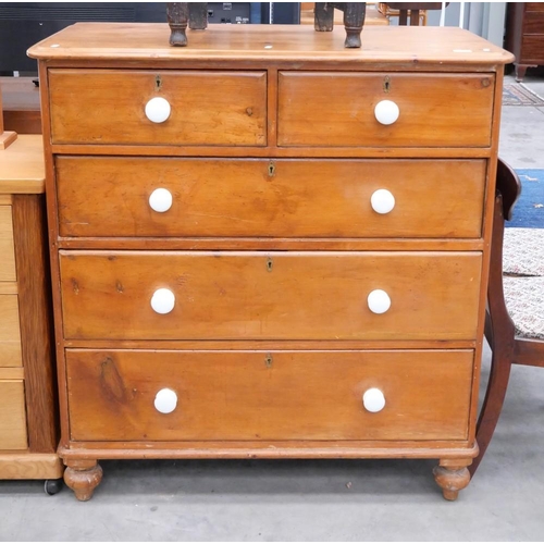 3126 - Victorian Pine 2 over 3 Drawer Chest