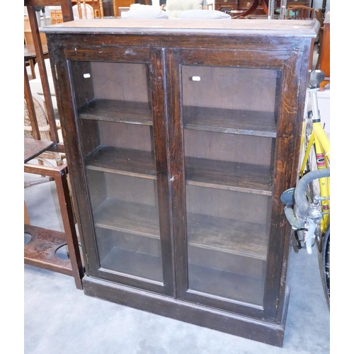 3141 - Oak Glass Front Bookcase