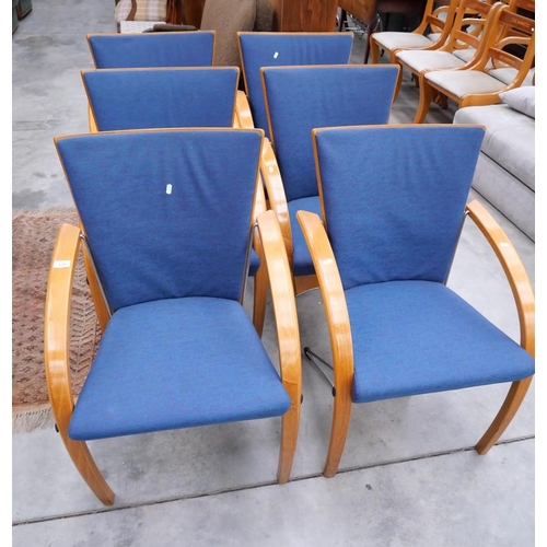 3159 - Set of Six Westnofa of Norway Bentwood and Chrome Armchairs