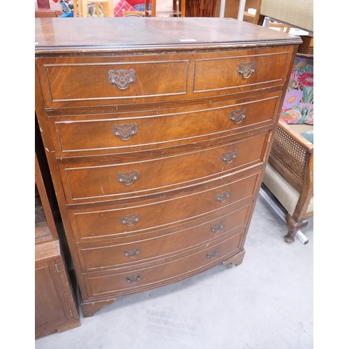 3172 - Mahogany 6 Drawer Bow Front Chest