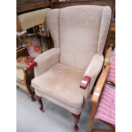 3175 - Brown Fabric Upholstered Armchair