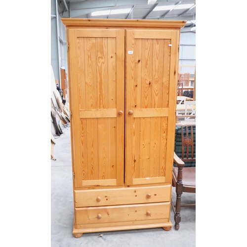 3185 - Pine Wardrobe with Drawers