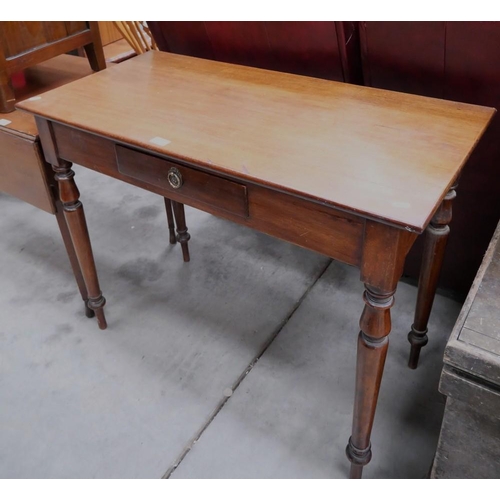 3190 - Victorian Mahogany Side Table - 96cm wide x 47cm deep x 75.5cm tall.