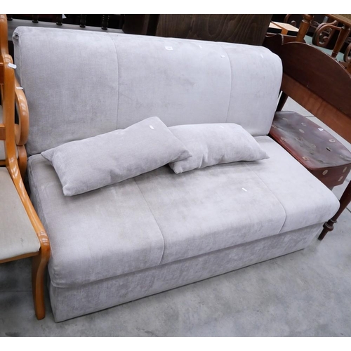 3201 - Grey Fabric Futon/Bed Settee