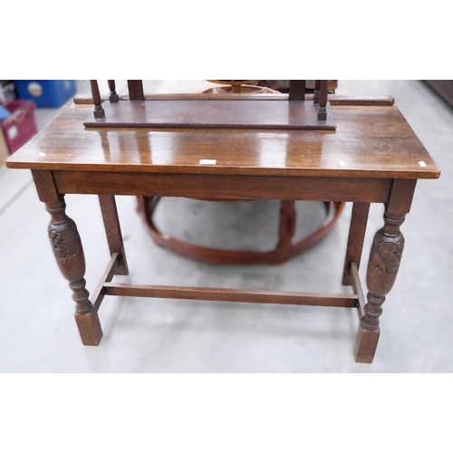 3207 - Carved Oak Side Table