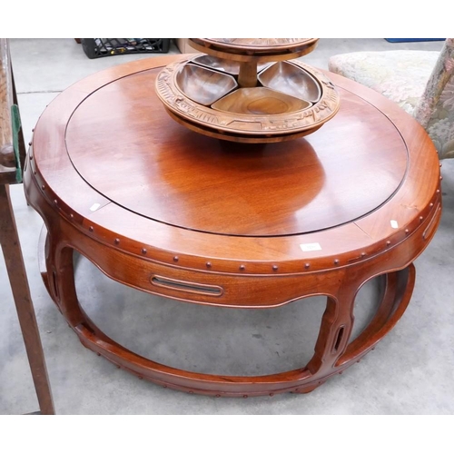 3210 - Chinese Circular Rosewood Coffee Table