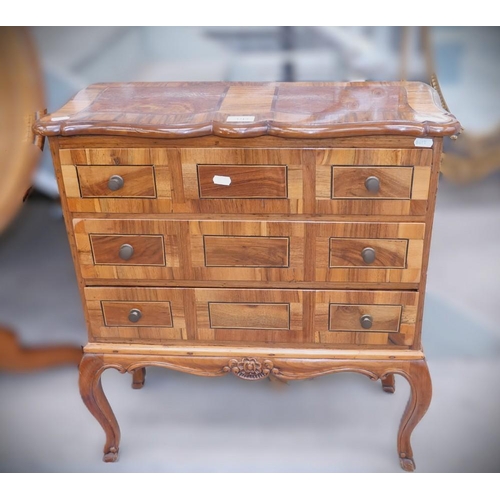 3219 - Walnut Inlaid 3 Drawer Chest