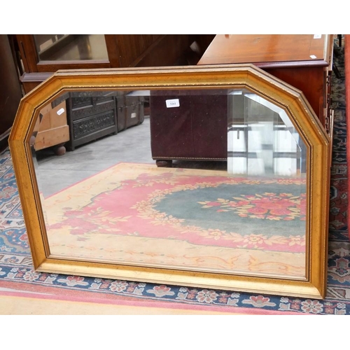 3261 - Gilt Framed Bevelled Over Mantle Mirror