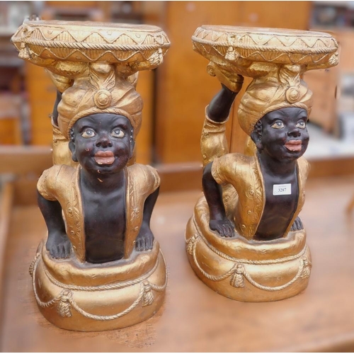 3287 - Pair Of Gilded  Ethnic Occasional Tables