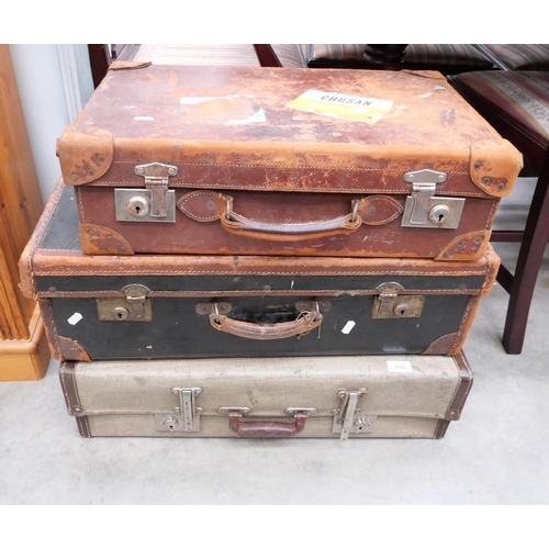 3342 - Three Vintage Suitcases