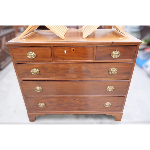 3345 - Victorian Mahogany 3 Over 3 Drawer Chest