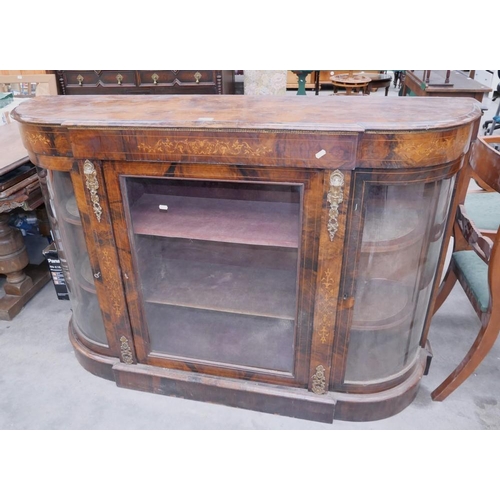 3352 - Victorian Burr Walnut Credenza