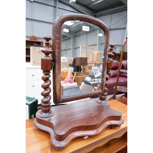 3358 - Victorian Mahogany Barley Twist Dressing Mirror