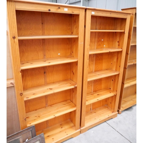 3363 - Pair Of 5 Tier Pine Bookcases