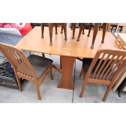 3378 - Teak Drop Leaf Dining Table & 4 Chairs