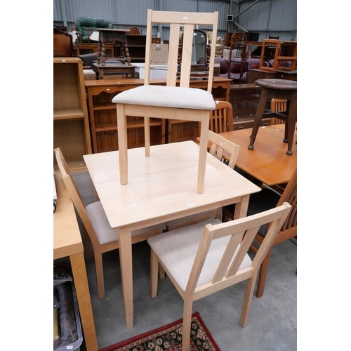 3390 - Beech Extending Kitchen Table & 4 Chairs