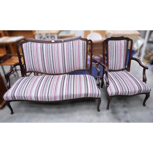 3397 - Mahogany Parlour Sofa & Matching Armchair