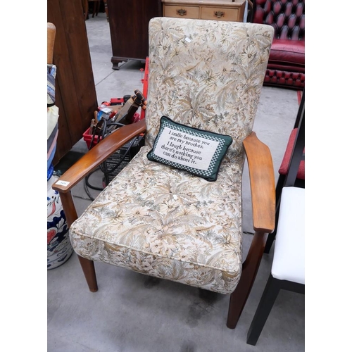 3424 - Teak Framed Armchair