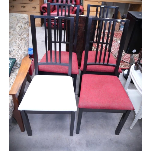 3425 - Four Black Ash Dining Chairs