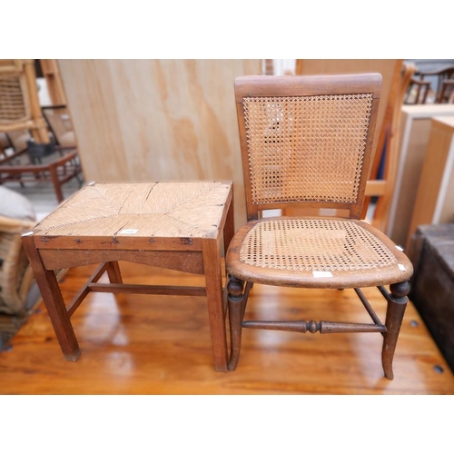 3448 - Bergere Nursing Chair & Oak Stool