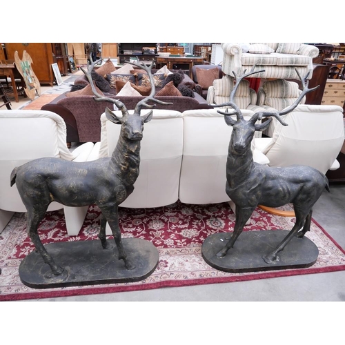 3459 - Pair Of Bronze Stags