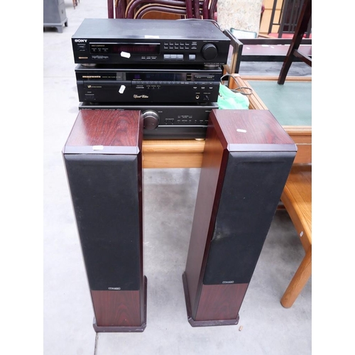 3460 - Stacking Stereo & Pair Of Mission Speakers