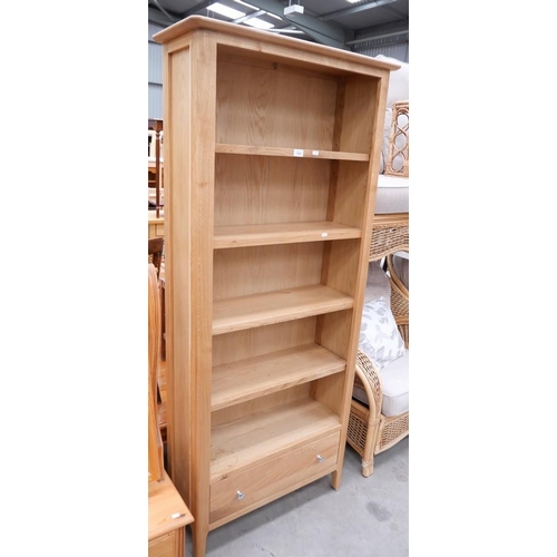 3466 - Light Oak Bookcase With Drawer