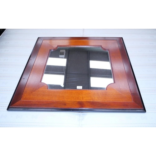 3572 - Oak & Mahogany Framed Wall Mirror