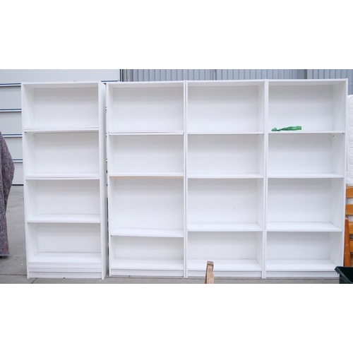 3577 - 4 Matching White Bookcases