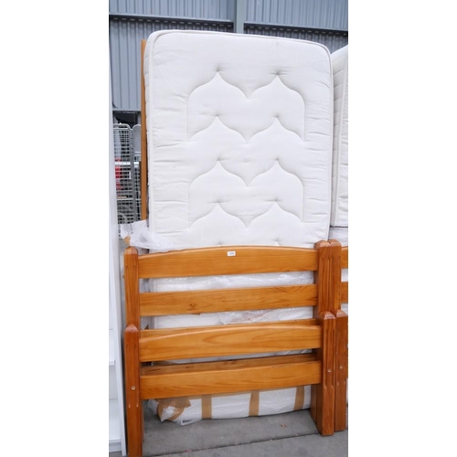 3578 - Pine Framed Single Bed & Mattress