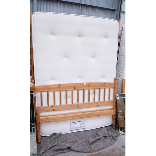 3581 - Pine Framed Double Bedframe & Mattress