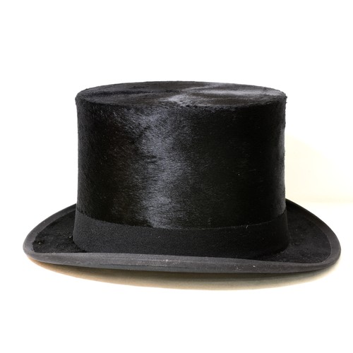 249 - Vintage Gents Silk Top Hat approx Size 7 - internally measures 20cm x 16cm & vintage Bowler Hat.